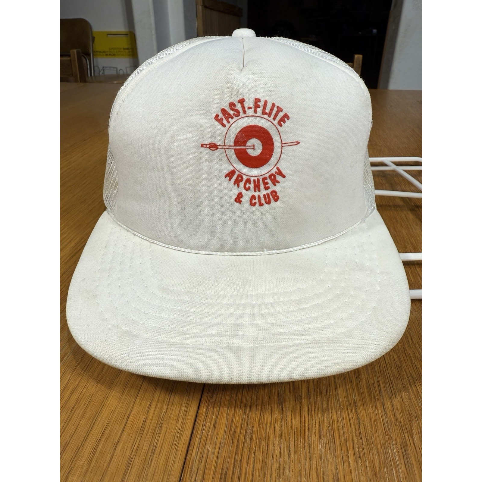 Vintage FastFlite Archery Club Trucker Hat Yupoong Made Korea Mesh